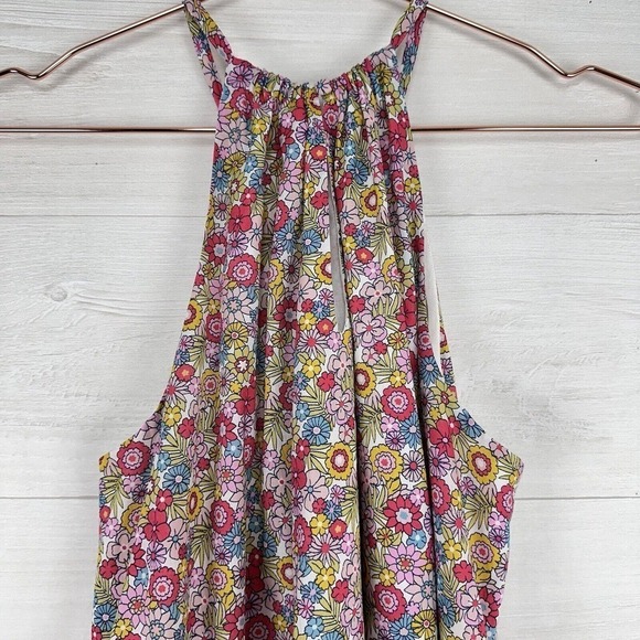 Boden Ingrid Floral Tiered Halter Dress Multi Bloom Garden Size 4 R Belted NWT - Picture 4 of 12